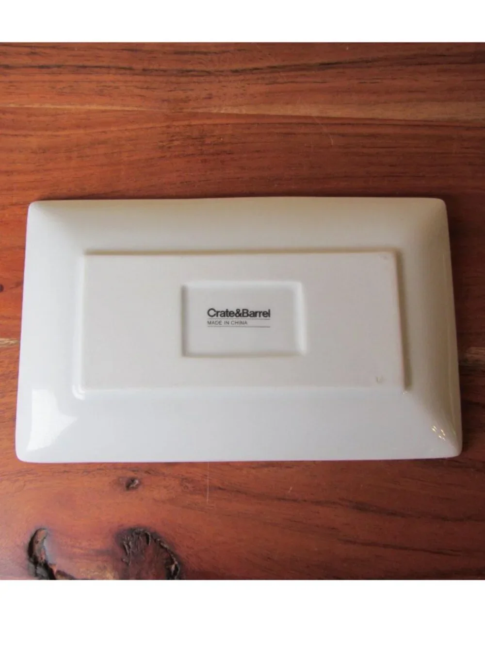 crate & barrel 2 rectangle ceramic beer plates (W6617)